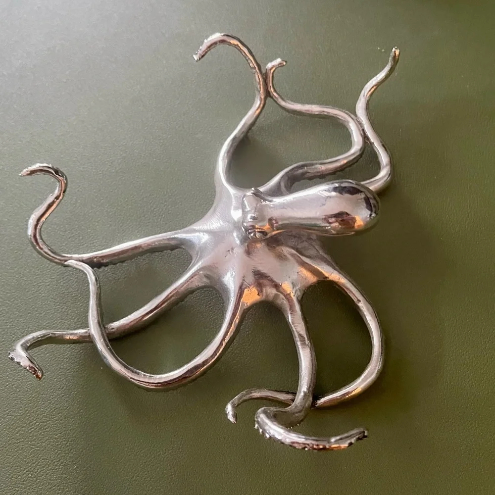 Stainless Steel Octopus Tabletop Clock
